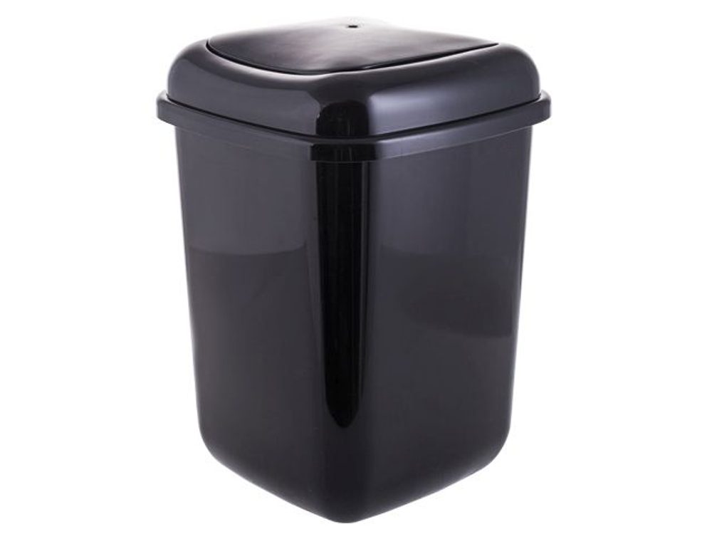 Levně koš odp.28l QUATRO černý,rovný výklop
