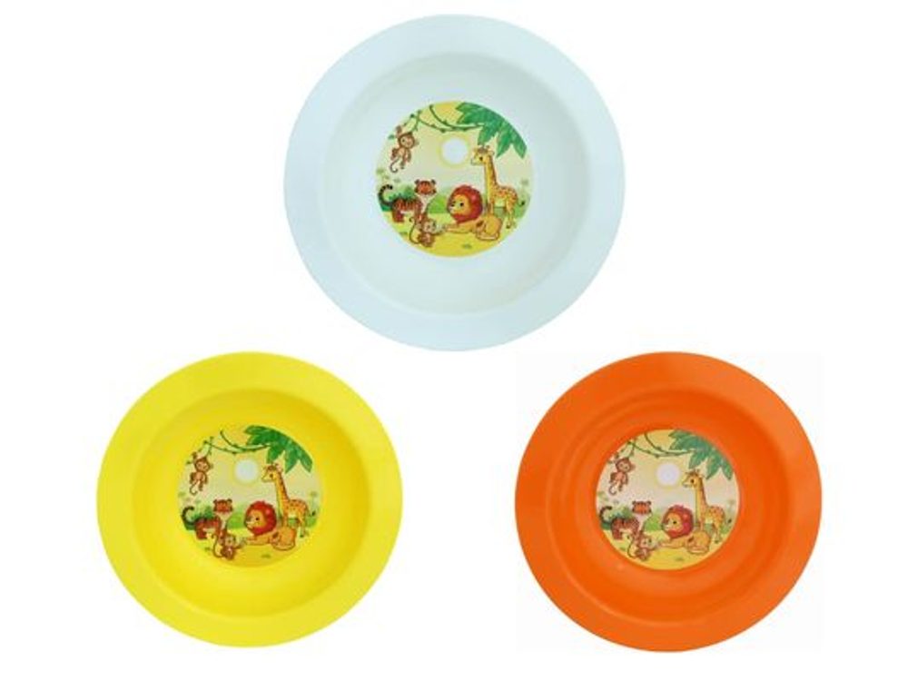 Levně talíř d17,3cm hlub. DŽUNGLE IML, bílý, oranž, žlutý, dětský, plast
