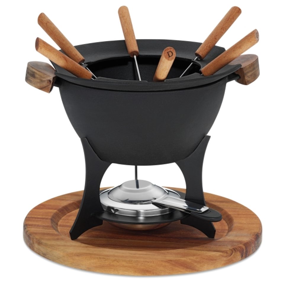 Levně KELA Fondue set COUNTRY 11-dílný litina / dřevo KL-16644