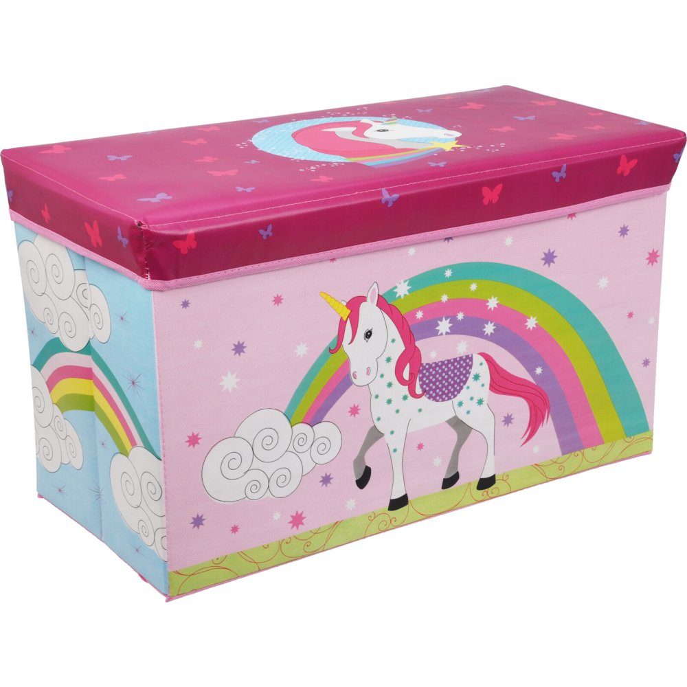 H & S COLLECTION Úložný box jednorožec 60 × 30 × 35 cm růžová KO-SG2000100