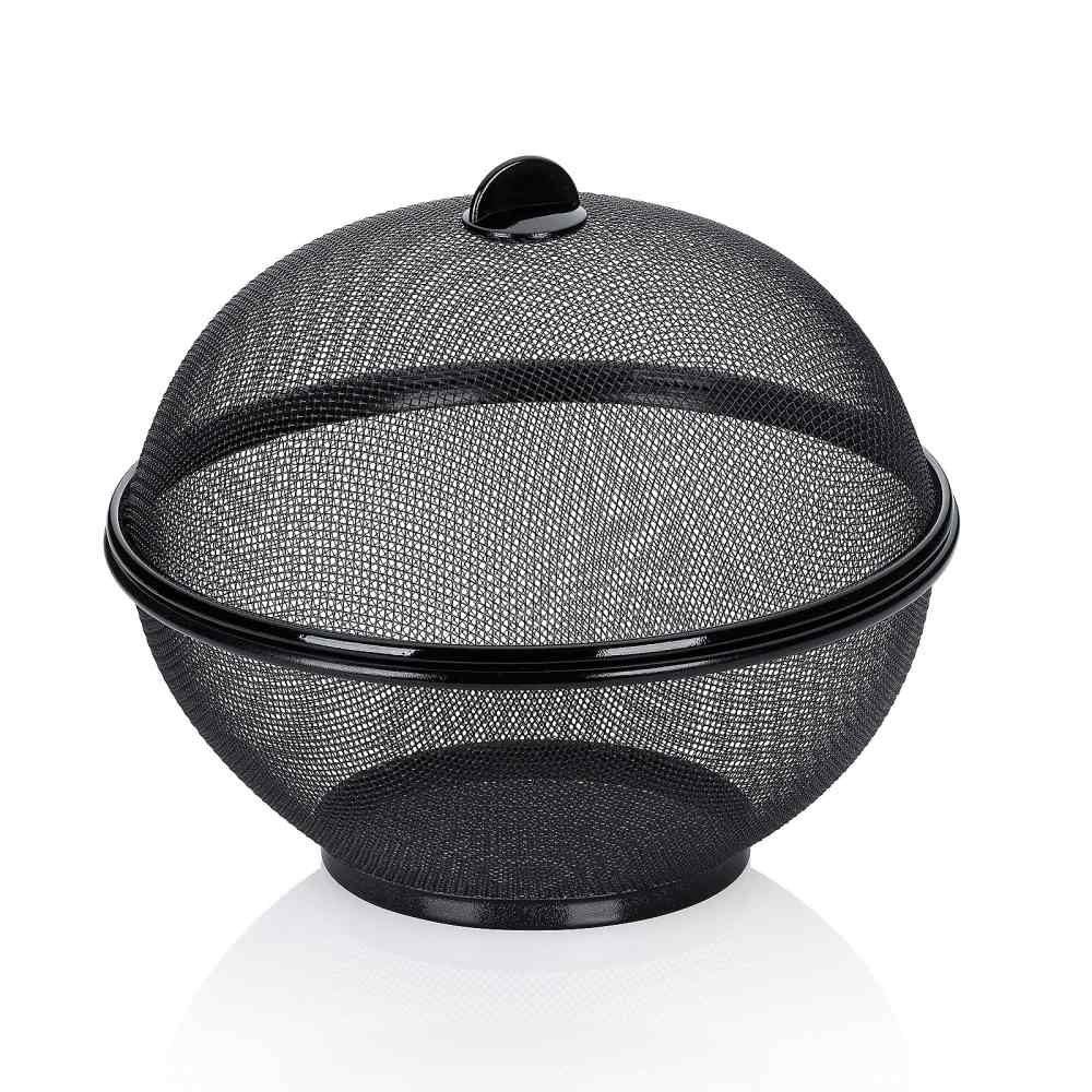 Levně KELA Kovový koš na ovoce Como černý 24,5 x 26,5 cm KL-11419
