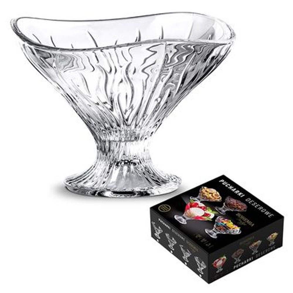 Levně zmrzl. 250ml, 4ks, vz.1 VLNKY, BOHEMIA PR., sklo, DB
