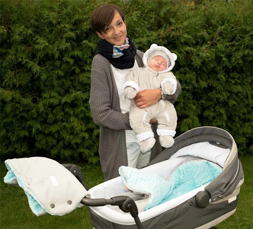 Levně ESITO Zimní kojenecký overal Minky Teddy bílý - 80 - 86 bílá