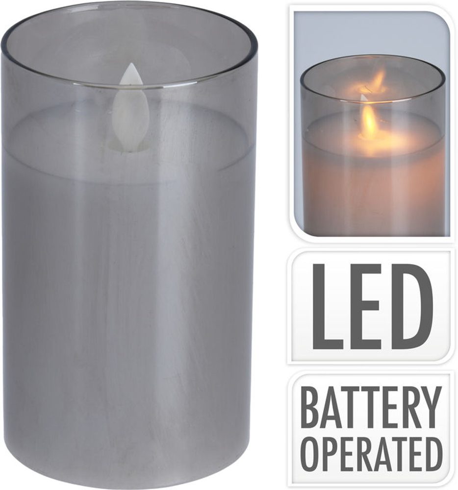Levně HOMESTYLING LED svíčka skleněná 7,5 x 12,5 cm teplá bílá KO-XX8113840
