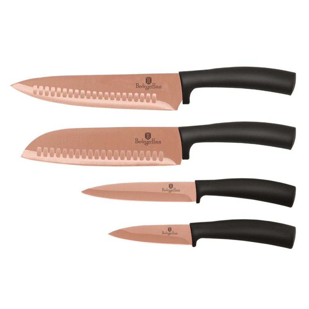 Levně BERLINGERHAUS Sada nožů s nepřilnavým povrchem 4 ks Rosegold Metallic Line BH-2385