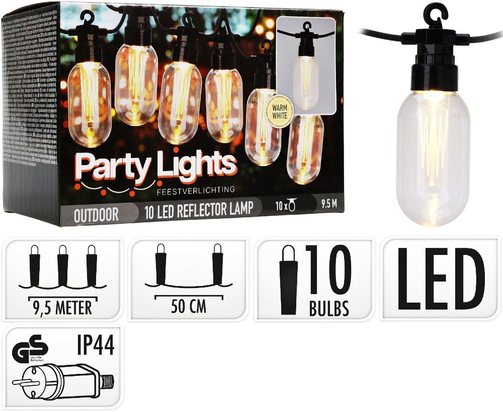 Levně PROGARDEN Světelný řetěz žárovky LED PARTY 10 ks 9,5m KO-AF5300220