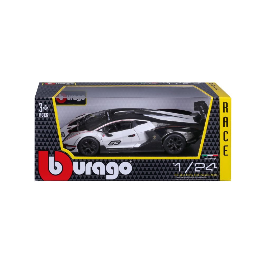 Levně Bburago 1:24 Race Lamborghini Essenza SCV12 White