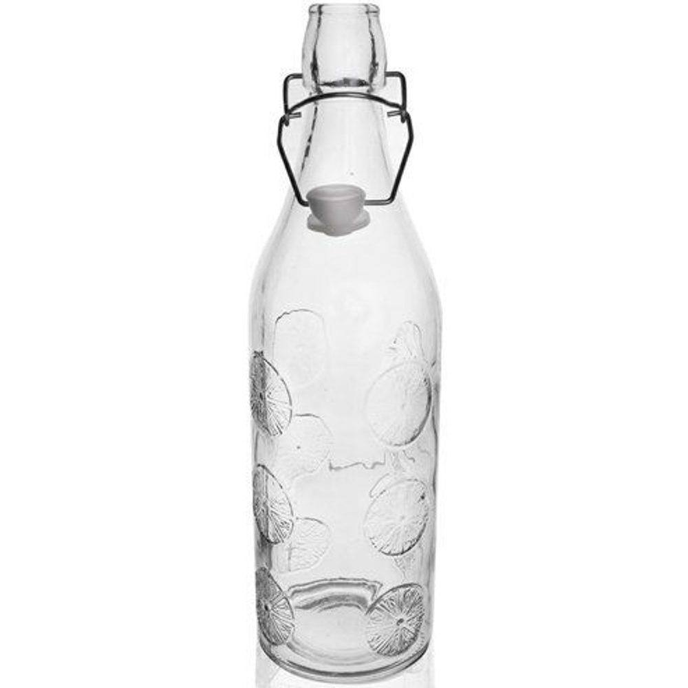 Levně láhev 1,1l ORANGE, patent.uzávěr CLIP, sklo