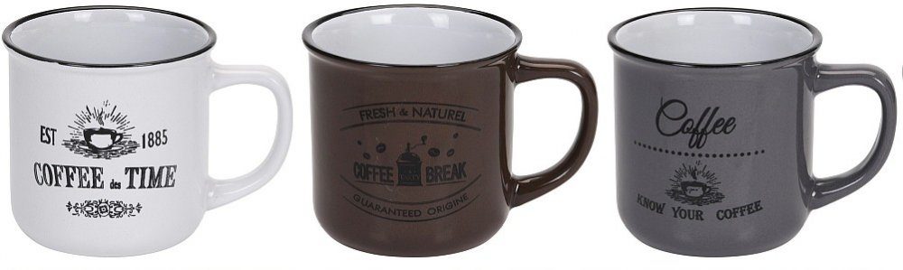 Levně EXCELLENT HOUSEWARE Hrnek keramika sada 3 ks 330 ml KO-Q80000030