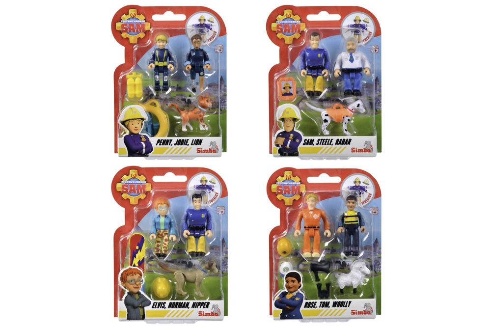 Levně Požárník Sam 2 Figurky a zvířátko, 4 druhy
