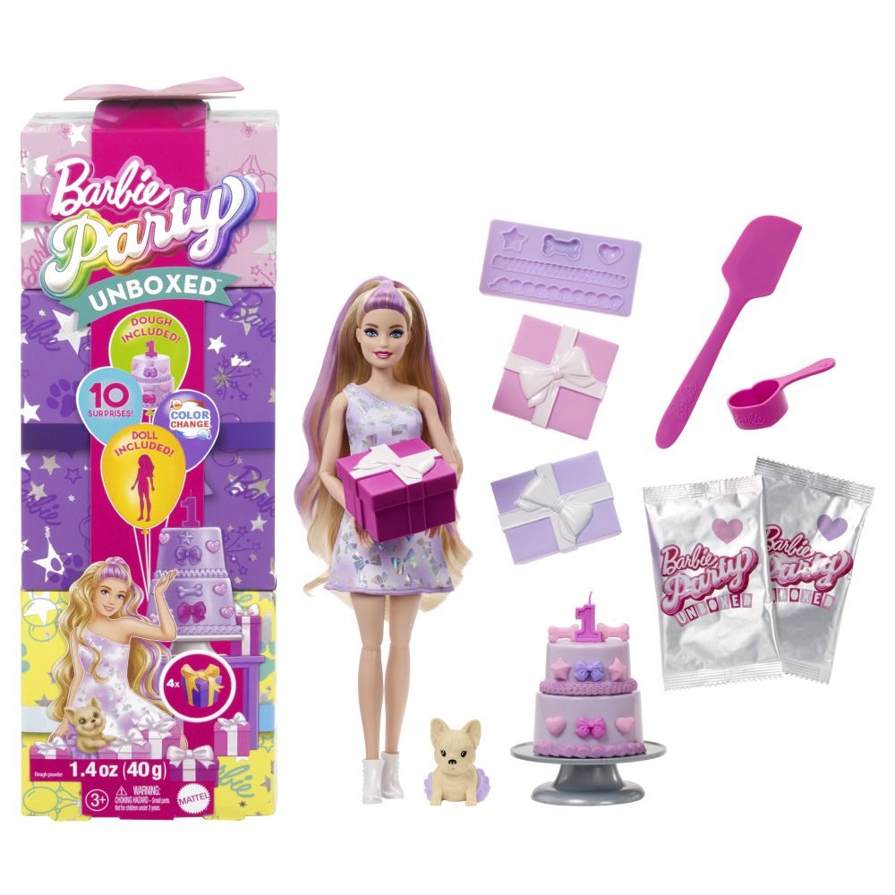 Levně BRB PARTY REVEAL BARBIE - FIALOVÁ