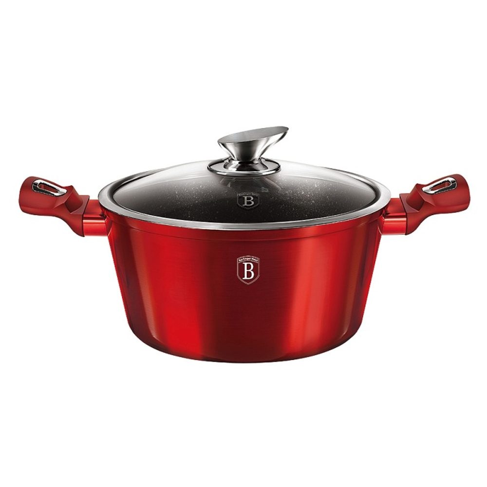 Levně BERLINGERHAUS Kastrol s mramorovým povrchem a poklicí 28 cm Burgundy Metallic Line BH-1258