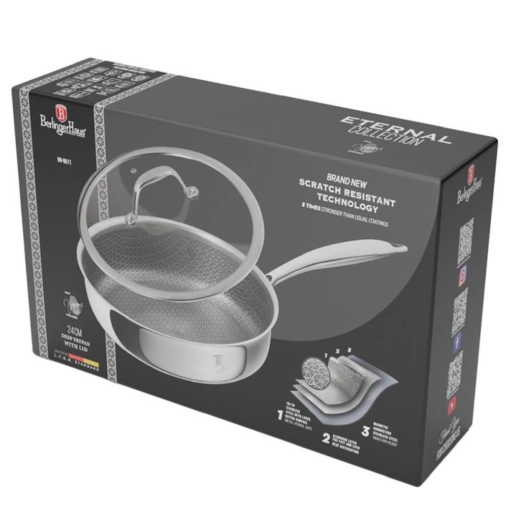 Levně BERLINGERHAUS Pánev hluboká s nepřilnavým povrchem 24 cm Eternal Collection BH-8511