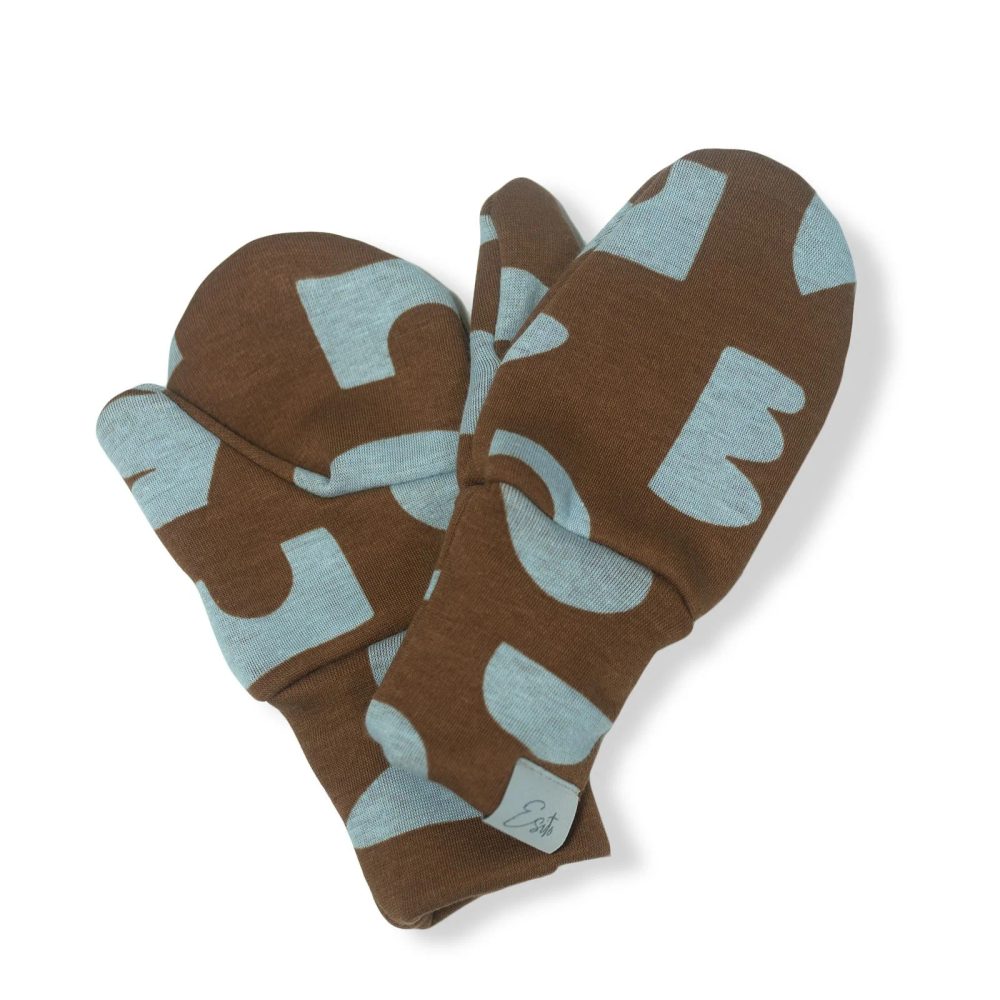 ESITO Palcové rukavice zateplené Shapes - hnědá - 2 - 3 roky hnědá