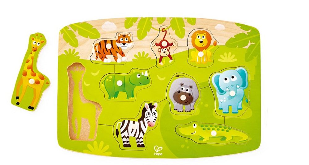 Levně Hape Puzzle na desce - Džungle
