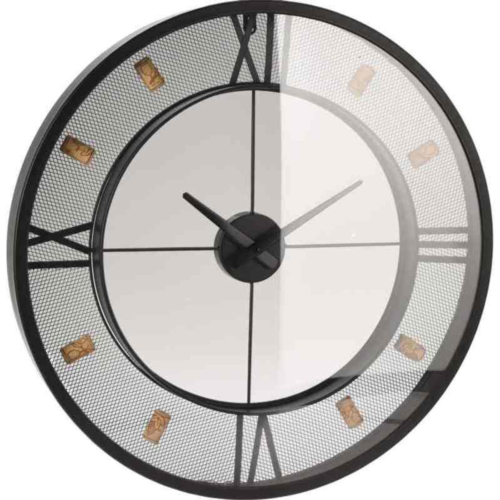Levně SEGNALE Nástěnné hodiny kovové černá 57 cm KO-HZ1303700