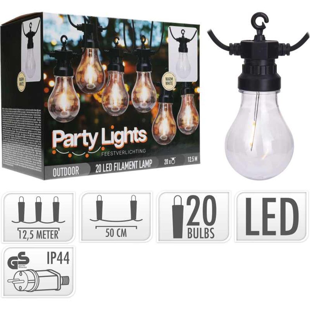 Levně PROGARDEN Světelný řetěz LED PARTY 20 žárovek 12,5m KO-LE2100180