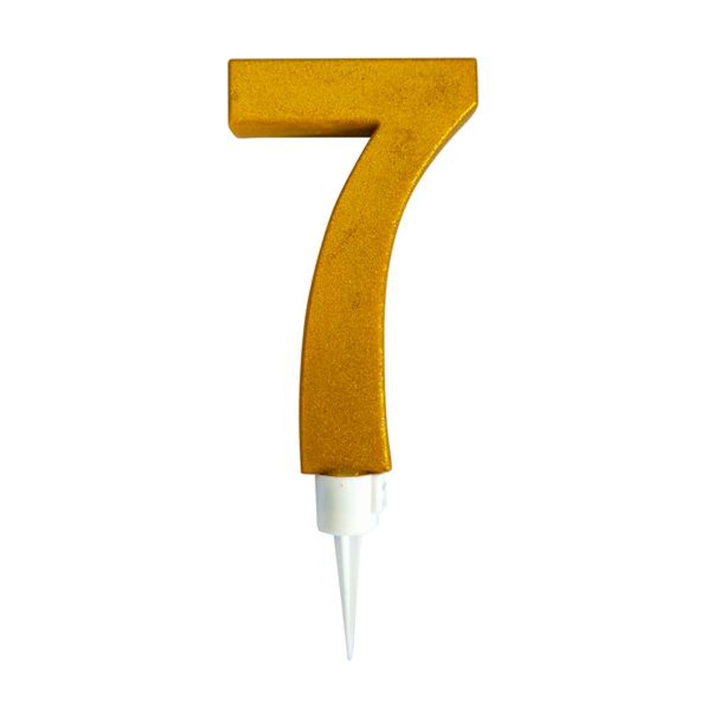 Levně TORO SVÍČKA ČÍSLICE "7" ZAPICHOVACÍ VELKÁ, 16CM, ZLATÁ