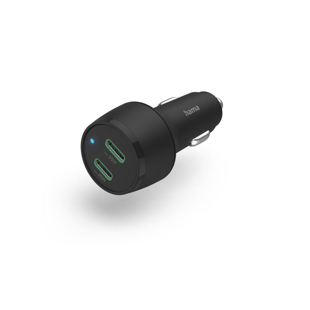 Levně Hama rychlá USB nabíječka do vozidla, 2x USB-C PD/QC, 45 W