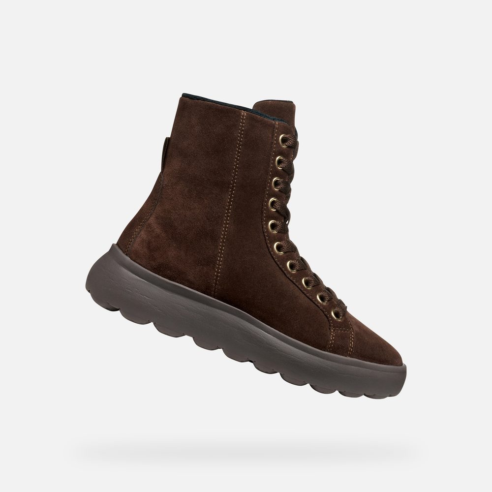 Tmavě hnědá dámská kotníková obuv Geox Spherica EC4.1 - 36