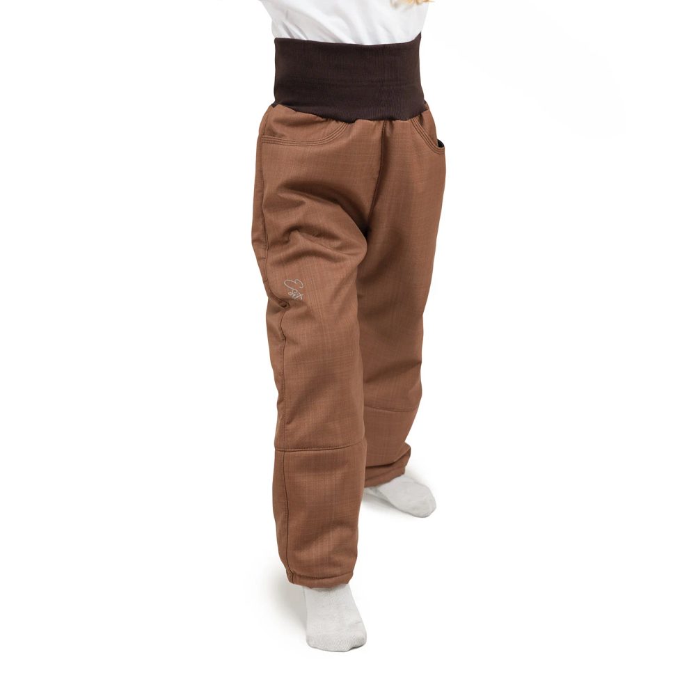 ESITO Dětské softshellové oteplovačky na zimu Brown - hnědá - 104 hnědá