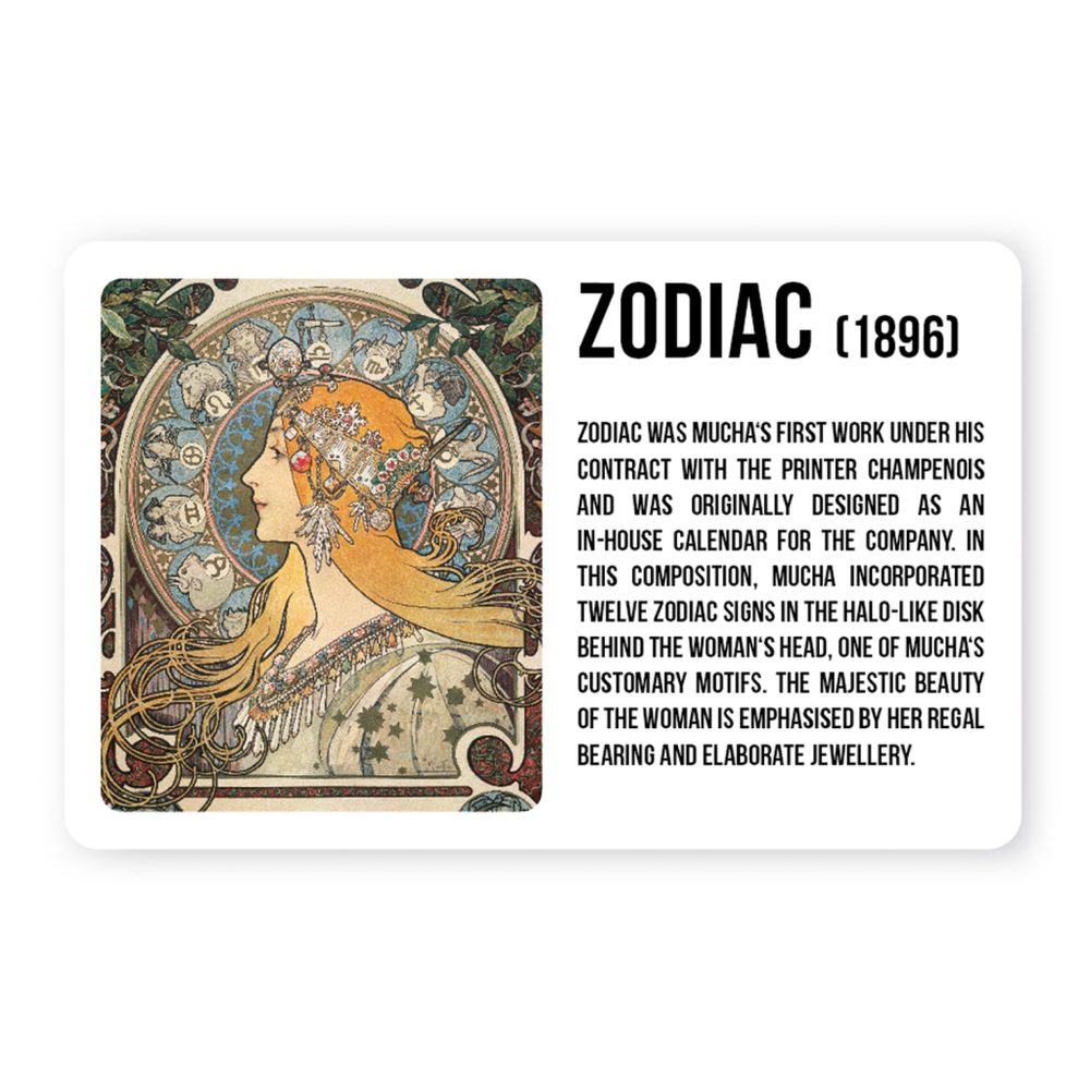 Levně Presco Group Magnet Alfons Mucha - Zodiac