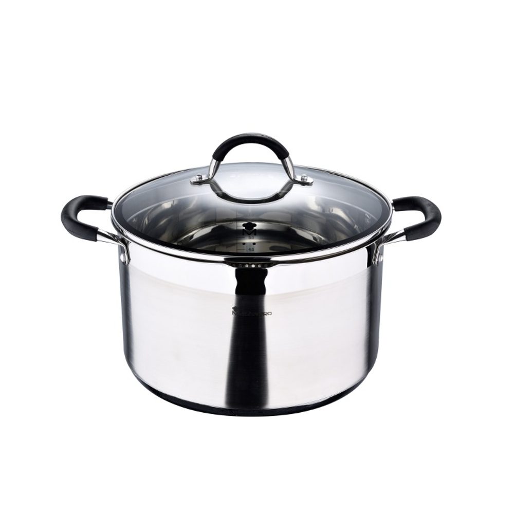 Levně MASTERPRO Hrnec s poklicí nerez FOODIES 28 cm 9,5 litru BGMP-1506-BK
