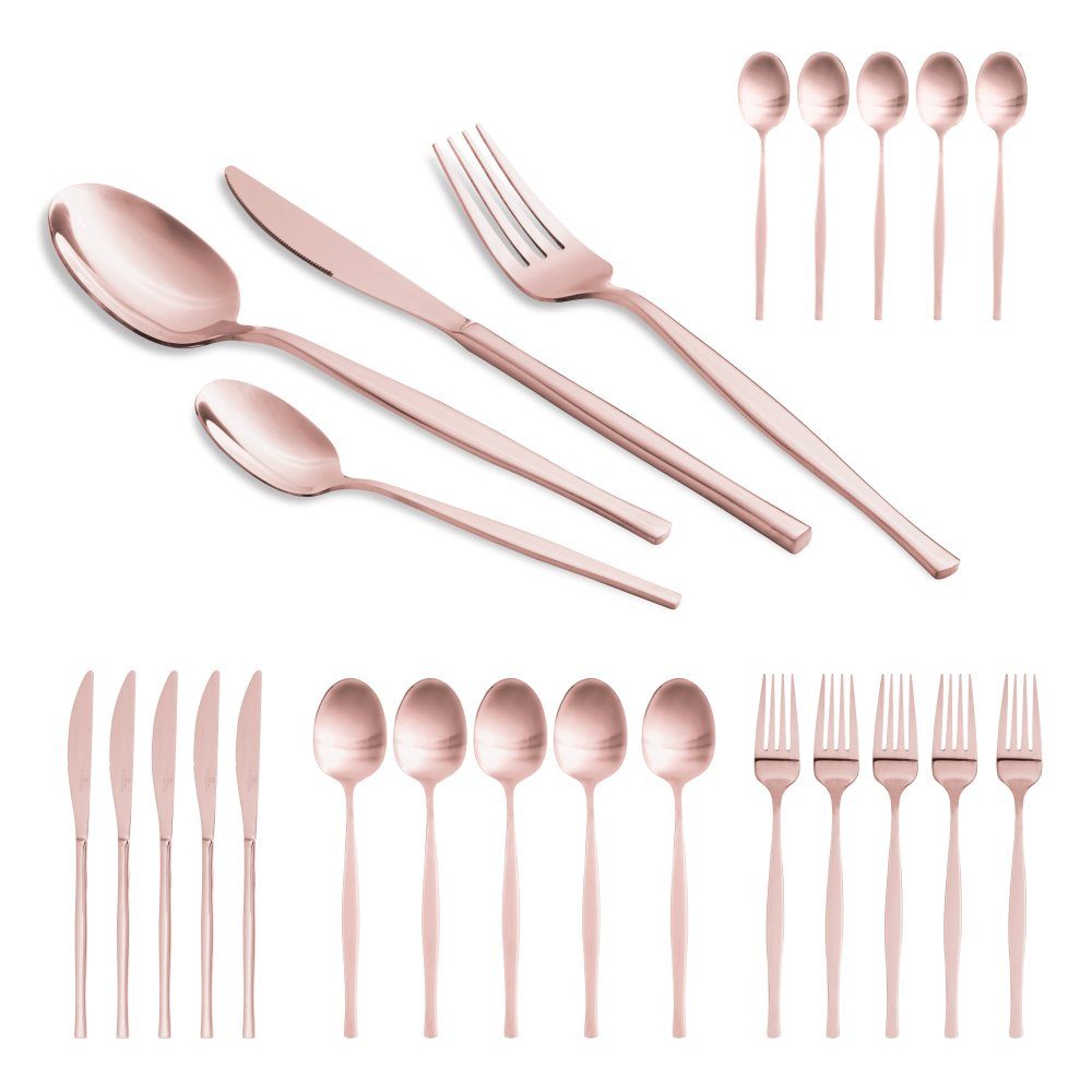 Levně BERLINGERHAUS Sada příborů nerez 24 ks mirror Rosegold Metallic Line BH-3065