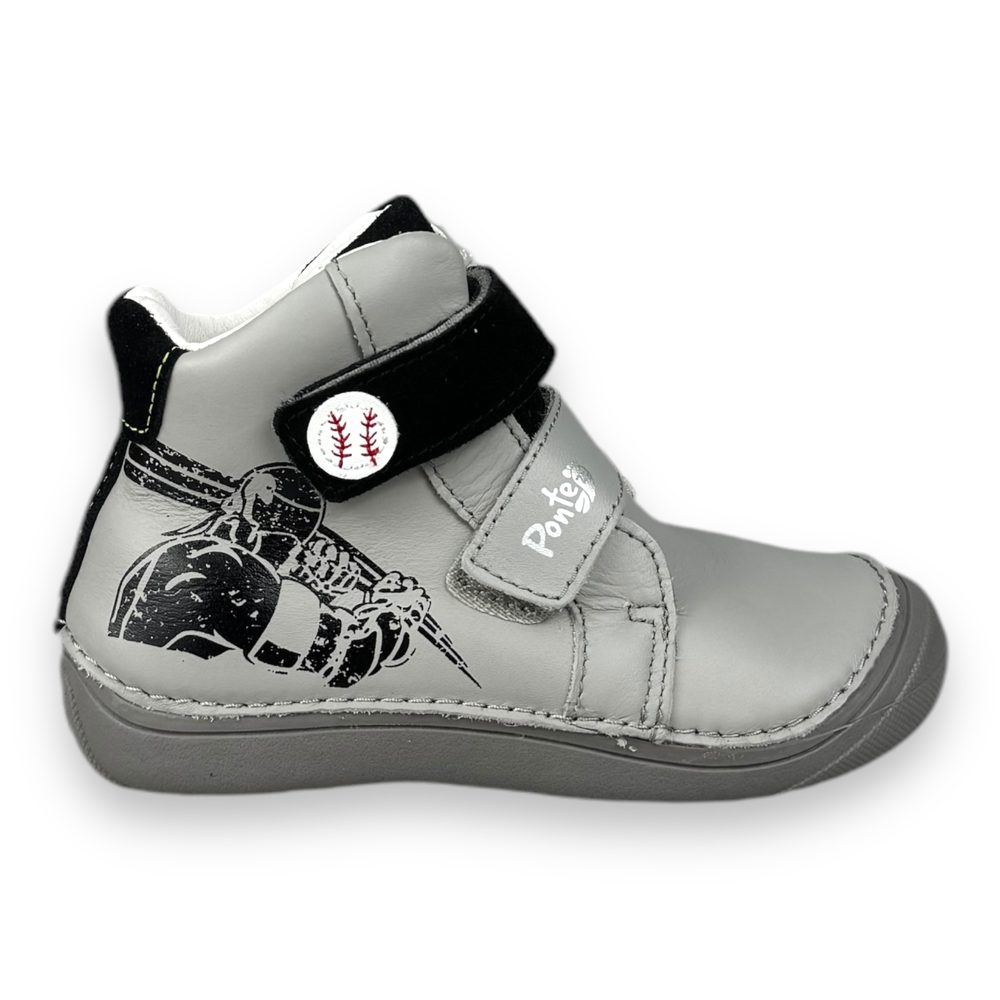 Ponte20 Dětské kožené boty, - Šedé - 24