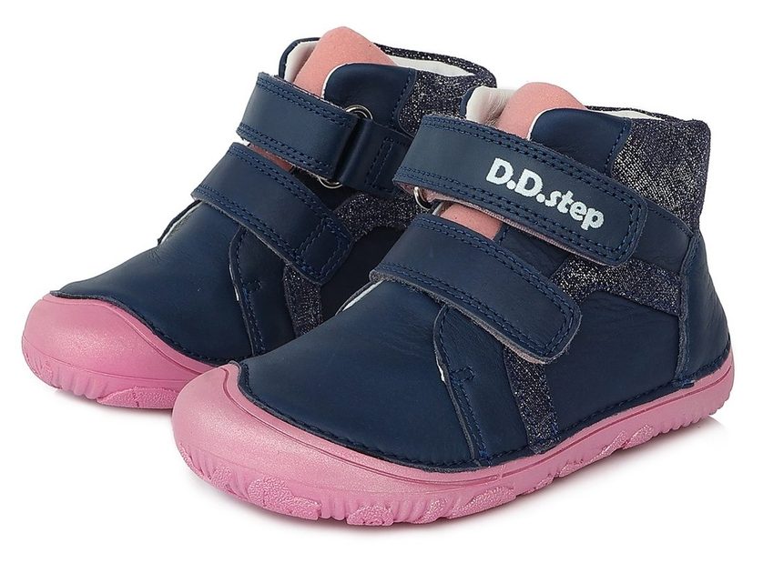 DDstep dětské barefoot kožené boty A073-874 modro růžové - Modadeti.cz -  Vše pro děti