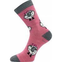 VoXX Dětské vlněné merino ponožky Vlněnka ovečky - růžová