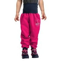 unuo Batolecí softshellové kalhoty bez zateplení Fuchsiové + reflexní obrázek Evžen (Softshell toddler trousers, no insulation, fuchsia)