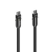 Hama USB-C kabel a šňůrka na mobil 2v1, 1,2 m, černá