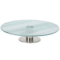 EXCELLENT HOUSEWARE Podnos na dort servírovací sklo mléčné 30 cm KO-101001040