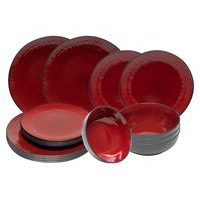 HIT JÍDELNÍ SOUPRAVA RHODES GLAZURA ČERVENÁ 18 KS_hamashop