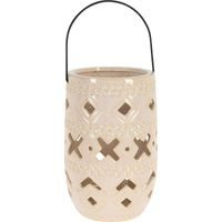 PROGARDEN Keramická lampa 23 cm s rukojetí béžová KO-095202930bezo