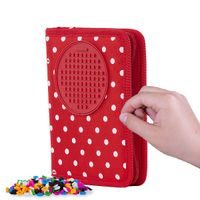 PIXIE CREW PIXIE CREW školní penál červená látka s bílými tečkami