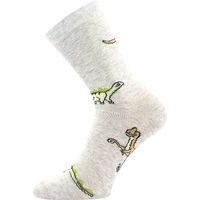 Ponožky dětské zimní vlněné IRIZARIK se stříbrem SVĚTLE ŠEDÉ S MAGENTOU