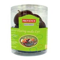 Provence Svíčky plovoucí 8 ks tmavě červená, 4, 3 x 2, 8 cm_hamashop