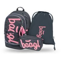 BAAGL SET 3 Core Logo růžový: batoh, penál, sáček GRS