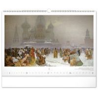 NOTIQUE Poznámkový kalendář Alfons Mucha 2027, 30 x 30 cm