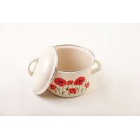 hrnec+PO d18 (3,00l) MÁKY, bílý smalt