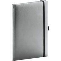 NOTIQUE Notes Balacron, stříbrný, linkovaný, 15 x 21 cm