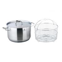 CS SOLINGEN Hrnec s poklicí a fritovacím košem nerez 10 l / 28 x 18 cm PRO-X CS-044022
