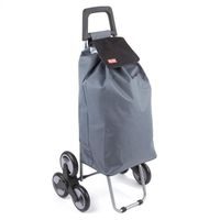 taška s kol. 50l, MADRID (25kg), šedá, modrá, schody, kov.rám