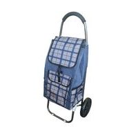 taška s kol., KÁRO modré, (24kg) přední, boční kapsy, textil