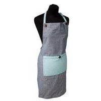 zástěra 70x85cm MODRÁ s knoflíky, textil