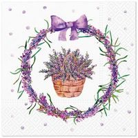 ubrousky 3vr.,20ks,33x33cm, LEVANDULE v košíku