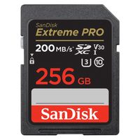 SanDisk Extreme PRO 256GB SDXC Memory Card 200MB/s and 140MB/s, UHS-I, Class 10, U3, V30