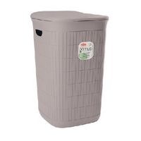 koš 50l na použ.prádlo, šedý DOMUS, 56x37x36cm, plast